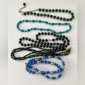Vintage Multicolor Beaded Necklace & choker Collection. 5 items